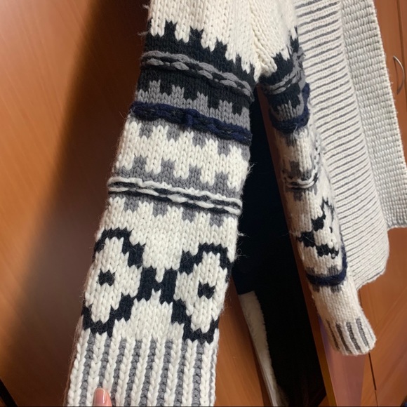 Gap Oversized Fair Isle Knit Drape Open Sweater - Picture 6 of 10